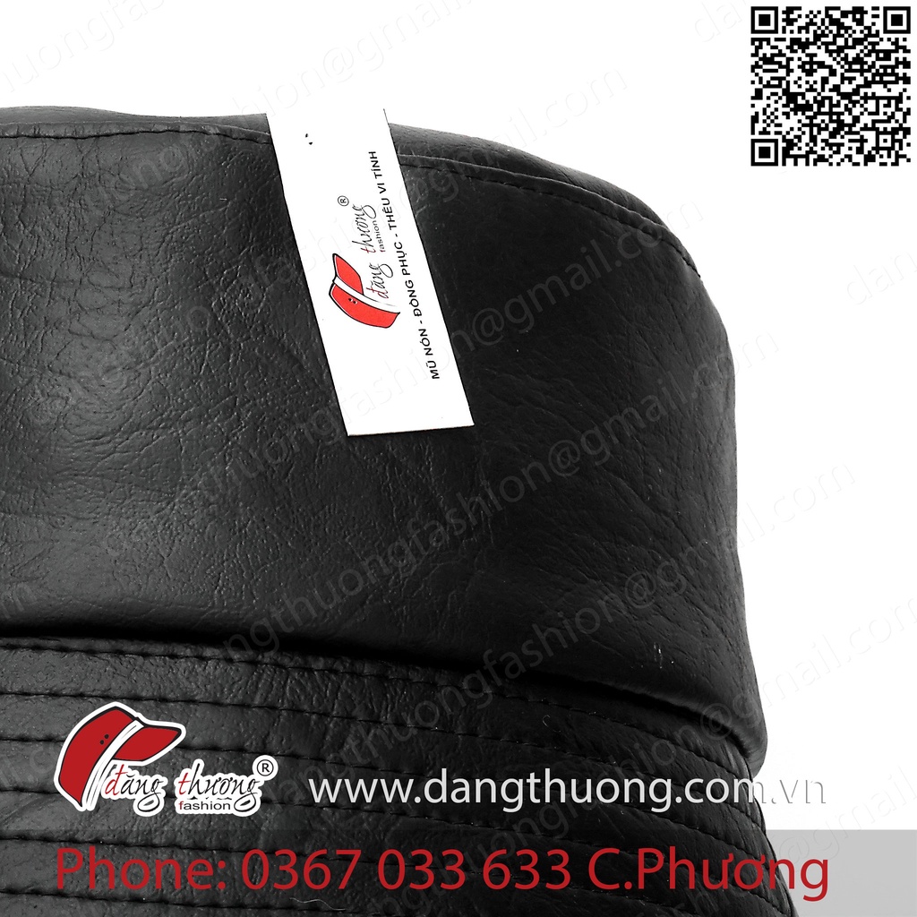 [HÀNG CÓ SẴN] [SHIP HOẢ TỐC] Mũ nón vành bucket da Pu Đen