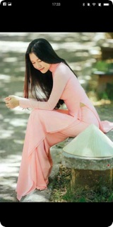 Áo hồng 4 tà kèm quần