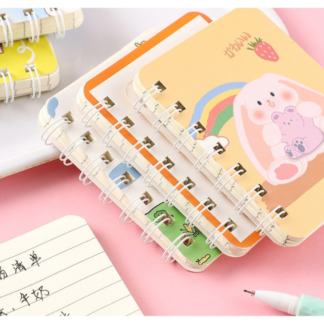 Sổ tay lò xo CÁO Sổ tay 8x11 cm 80 trang Sổ tay dễ thương Sổ tay hoạt hình Sổ tay mini