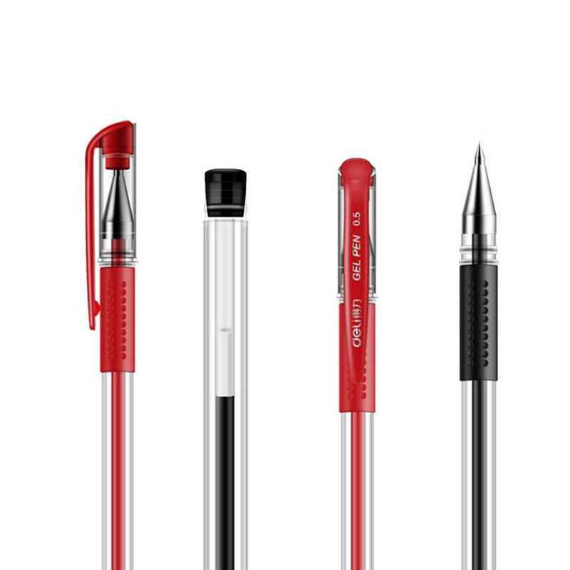 Bút mực 0.5mm màu đen / đỏ / xanh lam có thể thay thế (1 bút + 10 ruột)