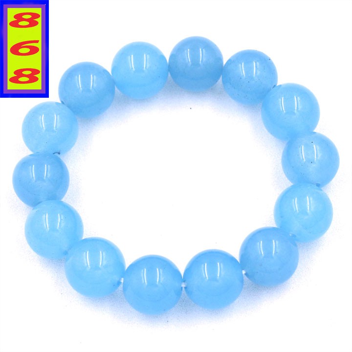 Vòng chuỗi đeo tay màu xanh biển 14 ly - Hợp mệnh Mộc, mệnh Thủy - Vòng size lớn - Phong thủy 868
