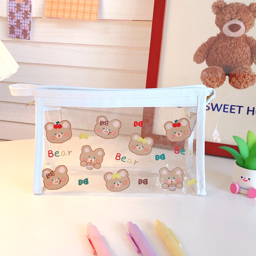 Túi đựng bút mỹ phẩm mini trong suốt in hình cute dễ thương LIZAMO TDB06