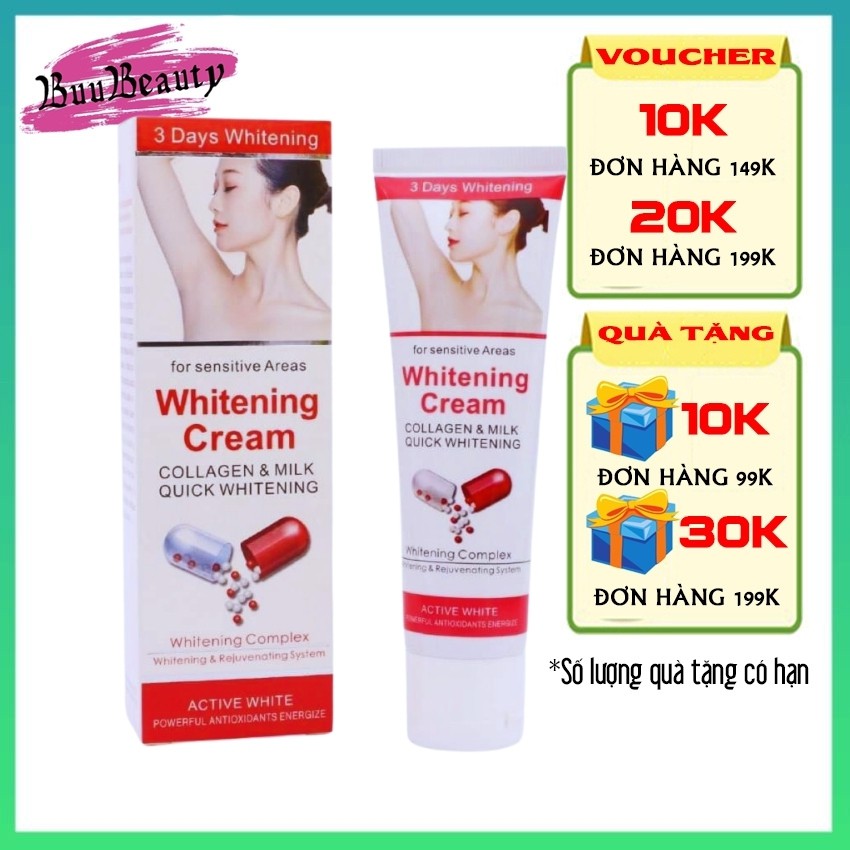 ☀️ 𝐅𝐑𝐄𝐄𝐒𝐇𝐈𝐏+𝐐𝐔𝐀̀ ☀️ Kem mờ thâm sẹo mụn,nách,bẹn 3 Days Whitening