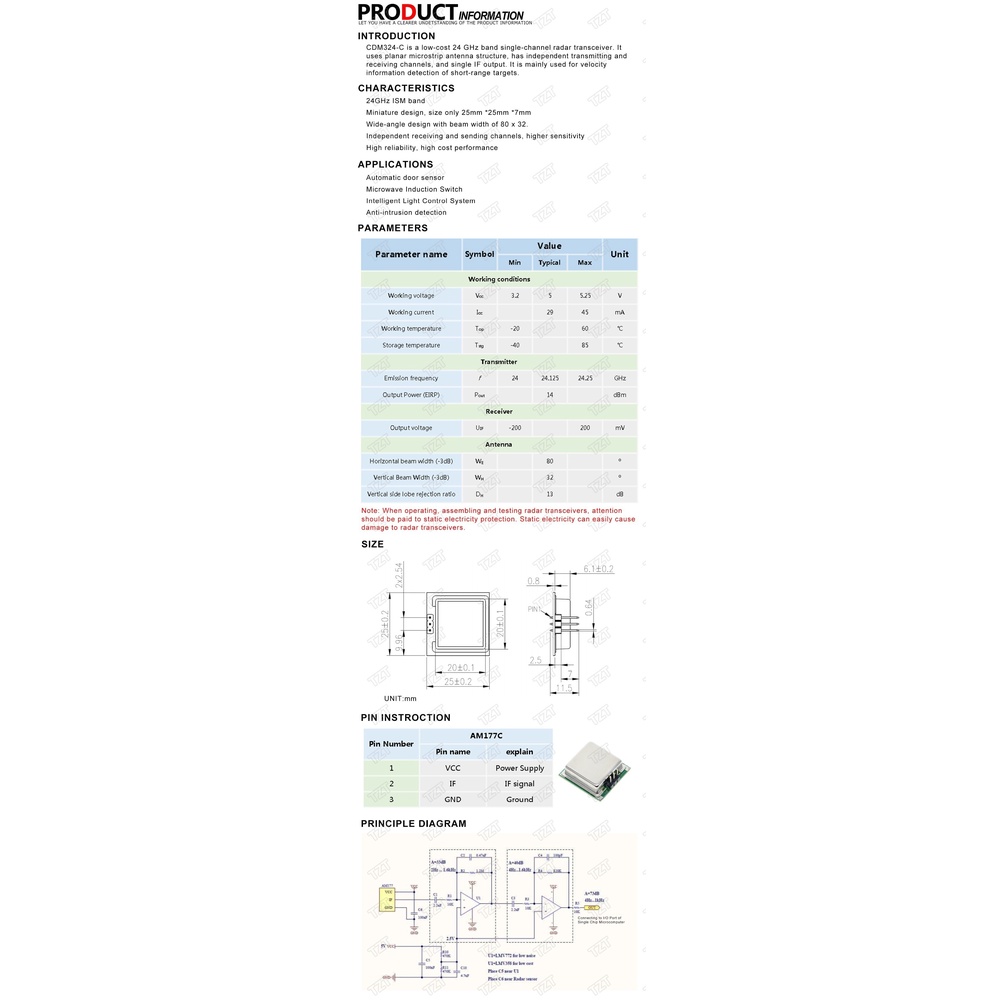 Mô Đun Cảm Biến Radar 24ghz Cdm324