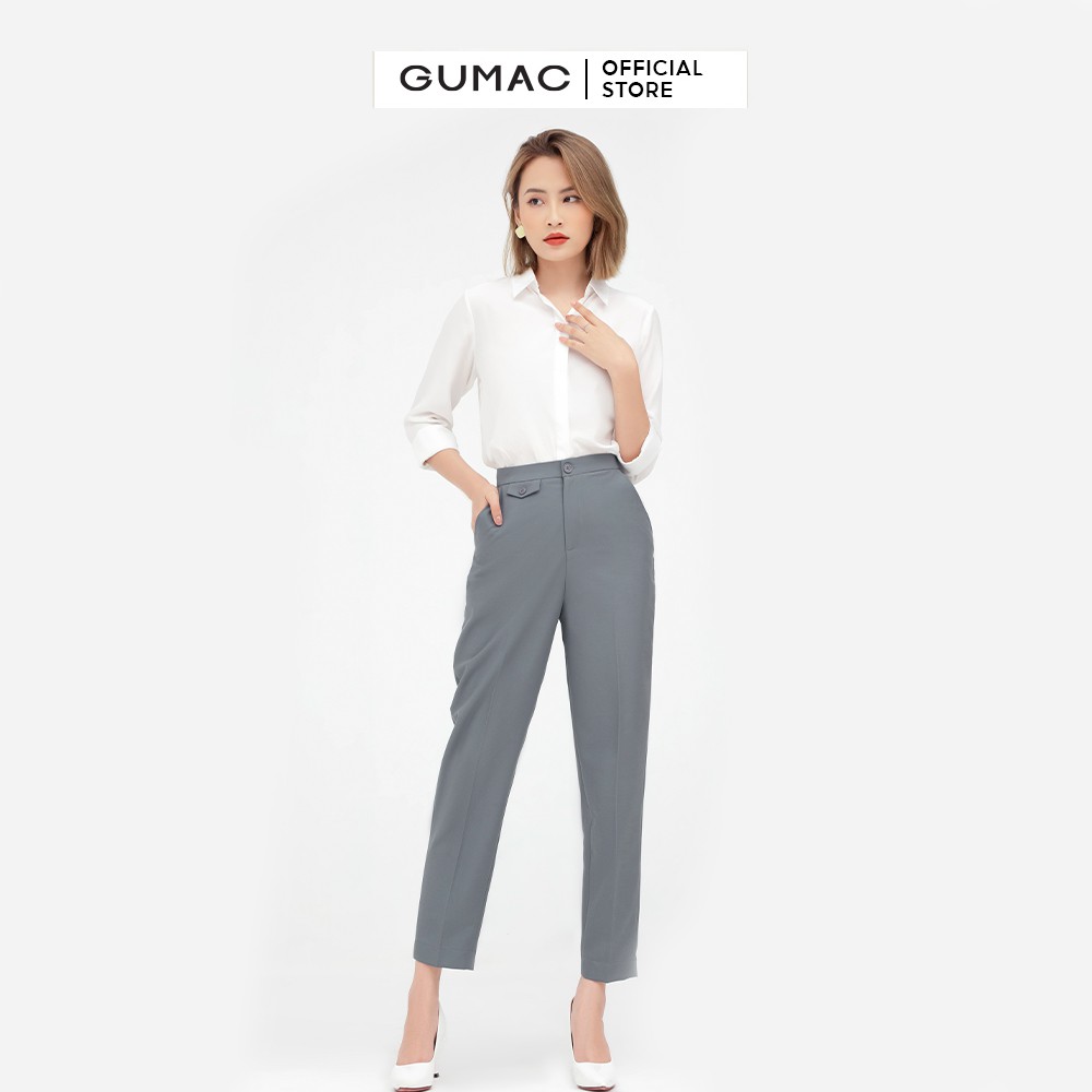 [Mã WABRGU72 giảm 10% tối đa 50k đơn 250k] Quần tây nữ phối nắp túi GUMAC thiết kế thanh lịch đủ màu đủ size QB520 | BigBuy360 - bigbuy360.vn