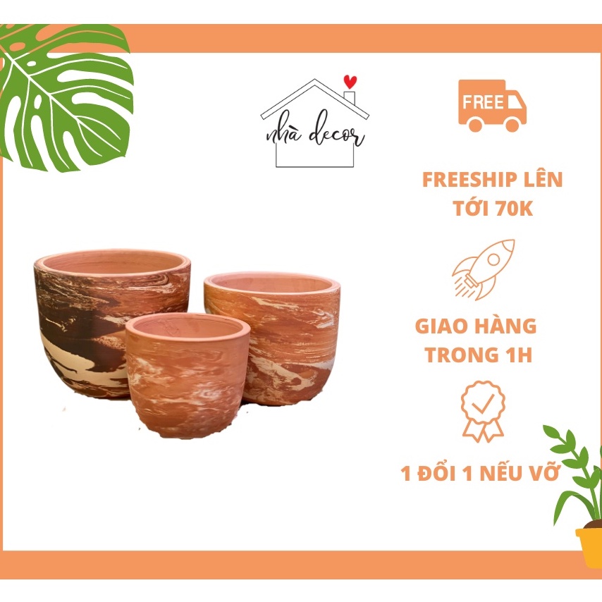 Chậu trồng cây chậu đất nung trứng pha đất sét C43 có 3 size vừa và to trồng cây cảnh, cây hoa ship 1h hỏng 1 đổi 1