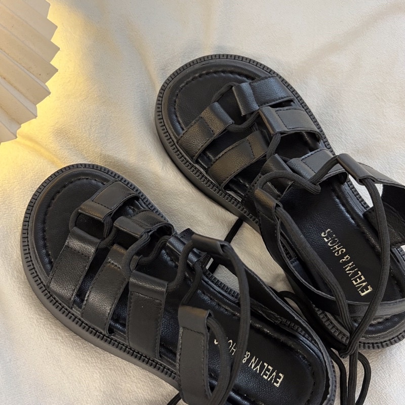 Giày Sandal Nữ Ulzzang bản cao cấp - Giày cột dây nữ cao 4 phân đi học đi chơi mang áo dài mẫu mới