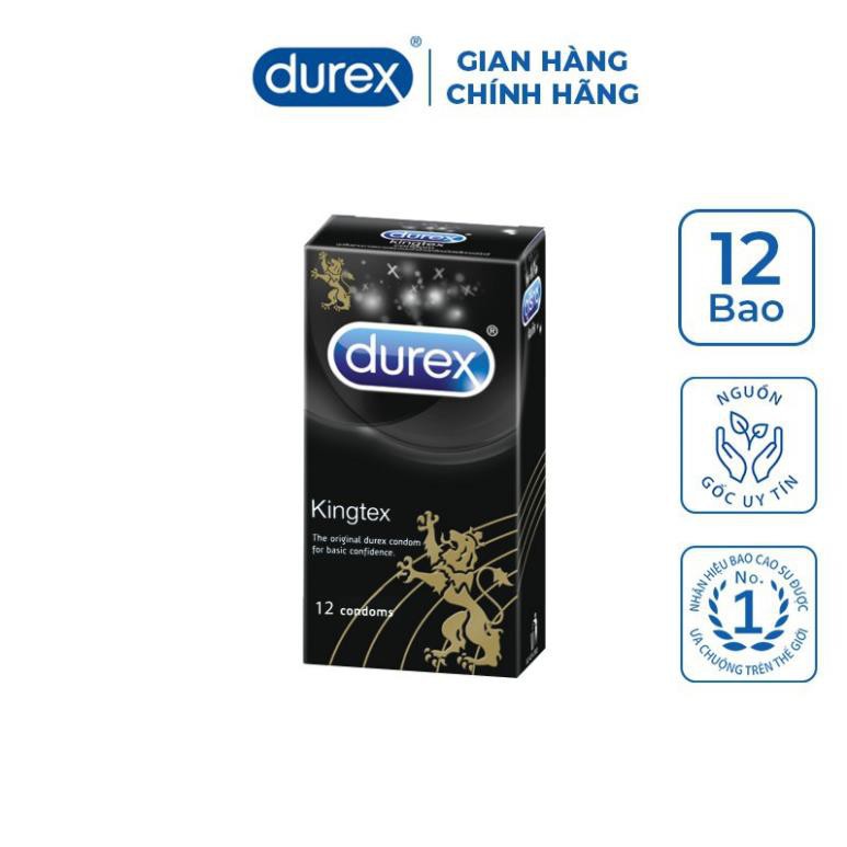 [KING DUREX] Bao cao su Durex Kingtex vừa vặn với kích thước đa số đàn ông người Việt (12 bao/1 hộp bcs)