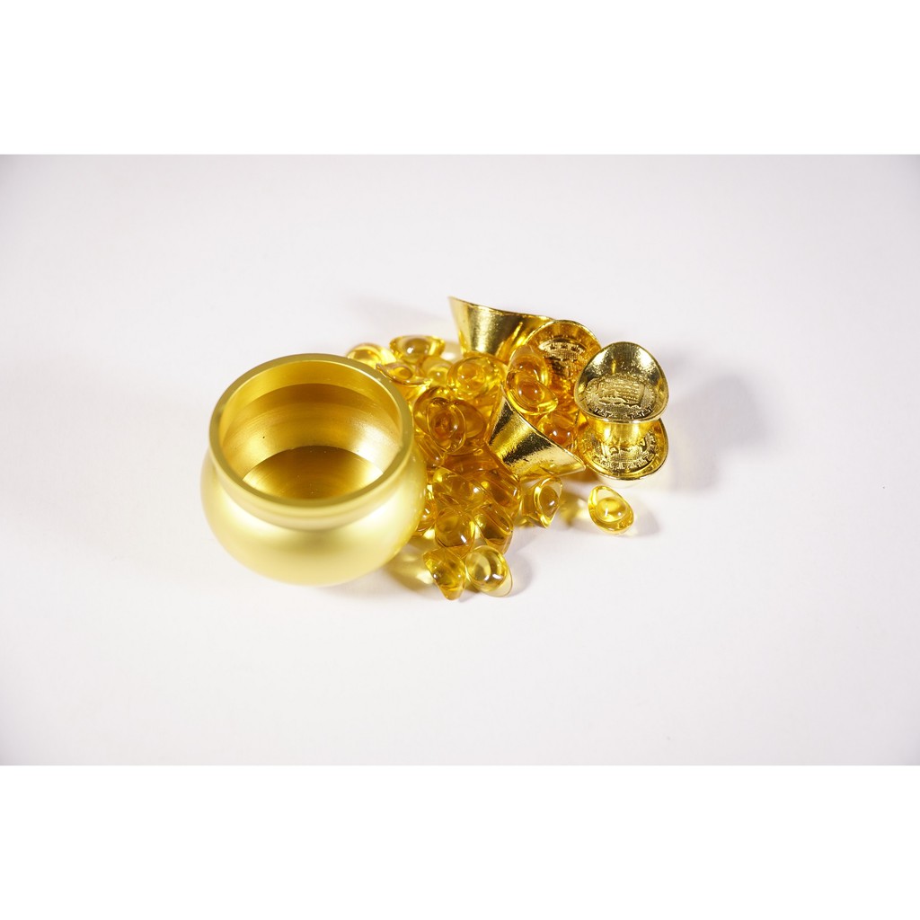 Hủ đồng vàng bát tụ bảo bồn + 20 thỏi vàng + 5 kim nguyên bảo chiêu tài nạp lộc | BigBuy360 - bigbuy360.vn