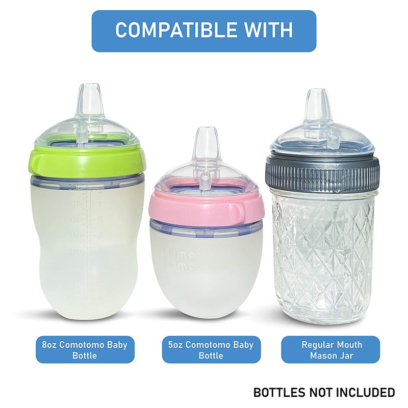 COMOTOMO Set 2 Núm Ti Giả Đường Kính 7CM Chống Tràn Tiện Dụng Cho Bình Sữa Em Bé