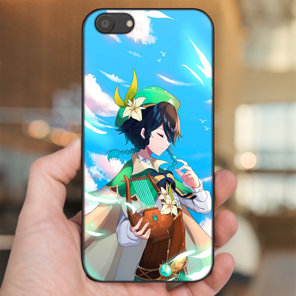 Ốp lưng Oppo A83 viền đen in hình Venti Genshin Impact