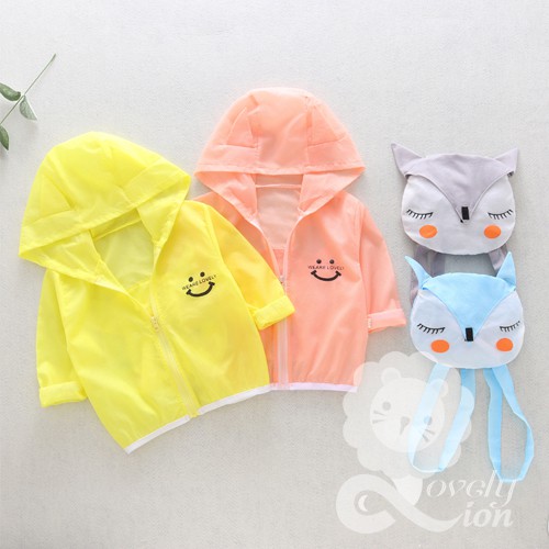 Áo khoác chống nắng, chống tia UV cho bé trai và bé gái từ 1 đến 5 tuổi (có thể gấp lại làm balô cho bé đeo)