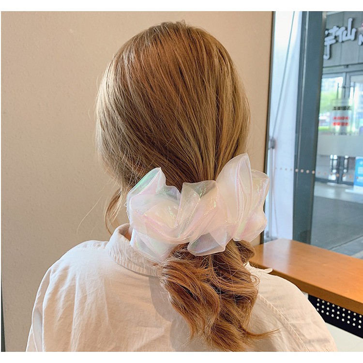 S03 Cột tóc vải scrunchies ánh kim cực xinh