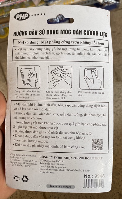 Móc dán tường tiện dụng vĩ 4 cái