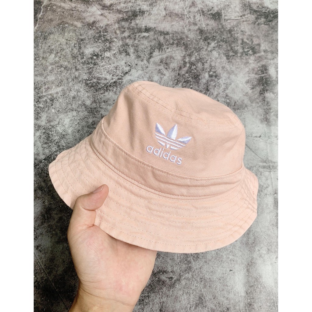 (HÀNG XUẤT XỊN) Mũ Bucket das hồng cam H24 ADICOLOR BUCKET HAT WASHED PINK CL5260 Made in Thailand full tag code