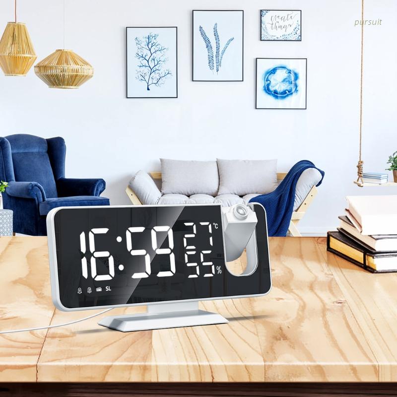 Đồng Hồ Báo Thức Kỹ Thuật Số Có Máy Chiếu Hiển Thị Nhiệt Độ / Độ Ẩm