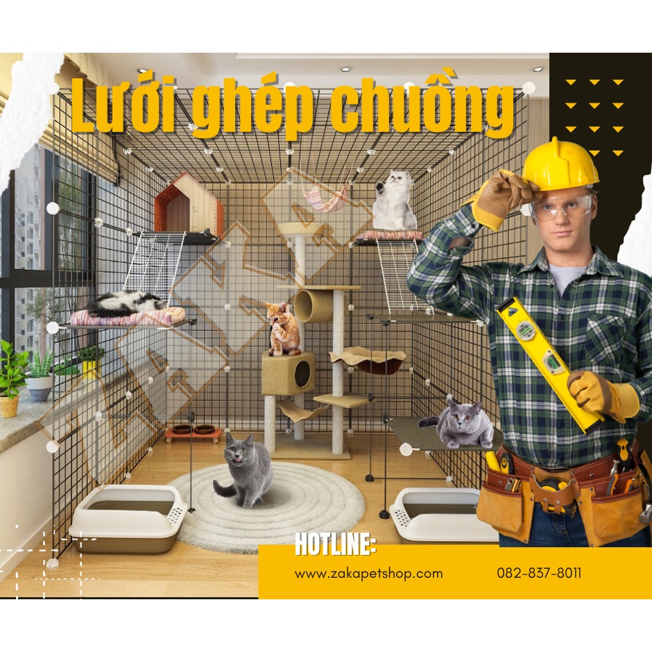 Lưới ghép chuồng CC cage - Lưới quây chuồng thú cưng 35x35cm