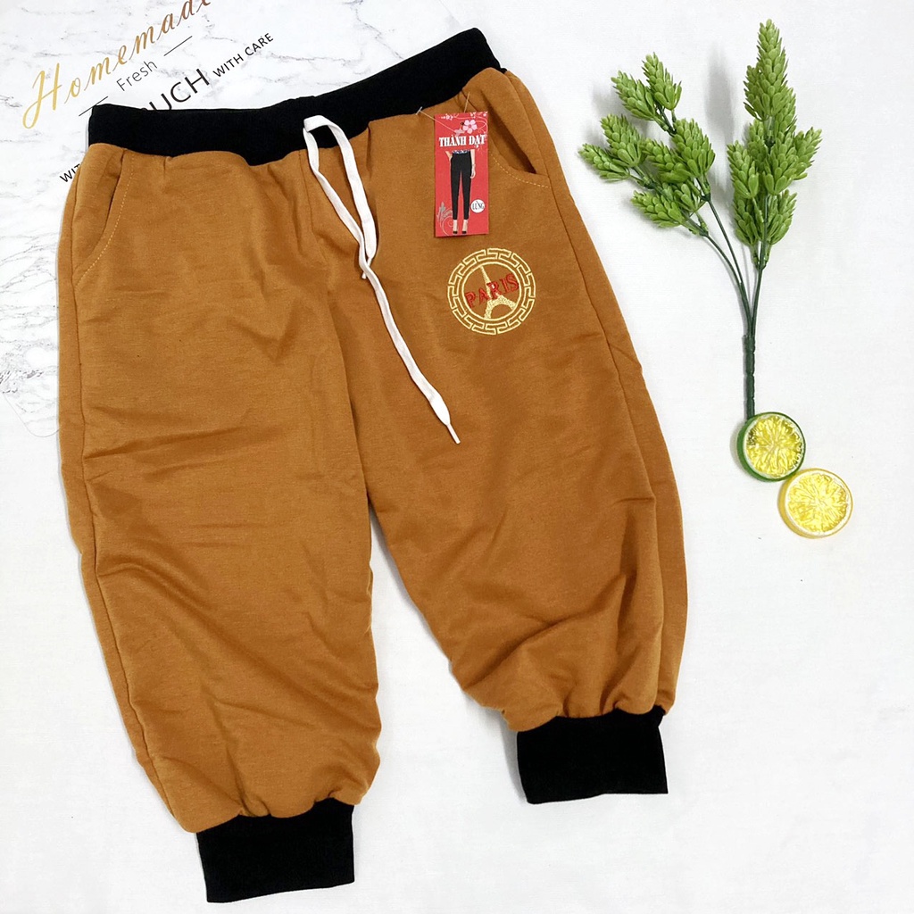 |FAMARAL1 giảm 10k cho đơn 50k|Quần lửng bé gái freesize từ 40-45kg thun da cá mỏng vừa co giãn - QG74 - thêu logo