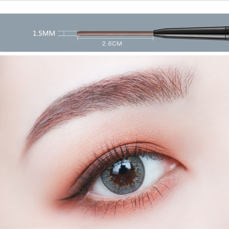 [Hàng mới về] Chì kẻ mày hai đầu có đầu cọ xoay được chống nước không lem lâu trôi 5 màu tùy chọn cho lông mày cực mảnh