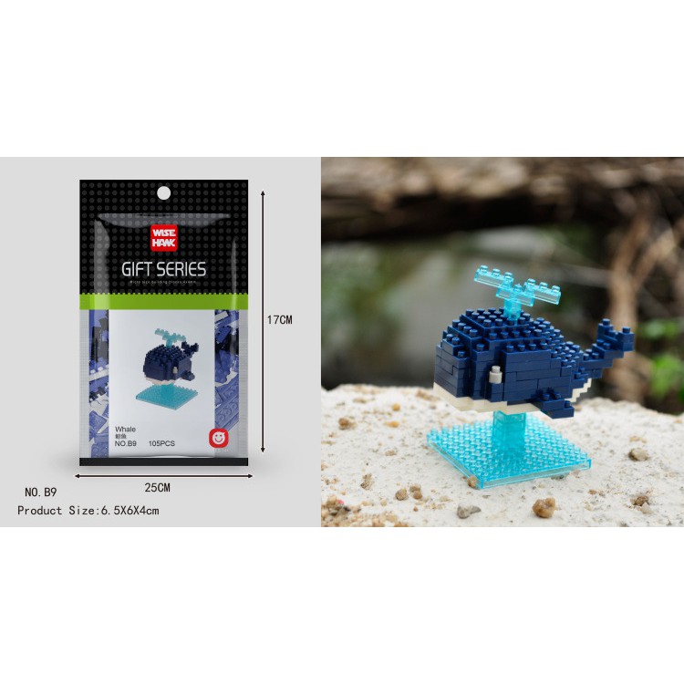 Đồ chơi lắp ráp mô hình động vật dễ thương legonano WISE HAWK B01-B26