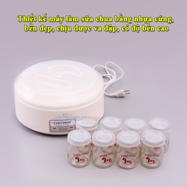 Máy làm sữa chua Chefman 8 cốc thủy tinh