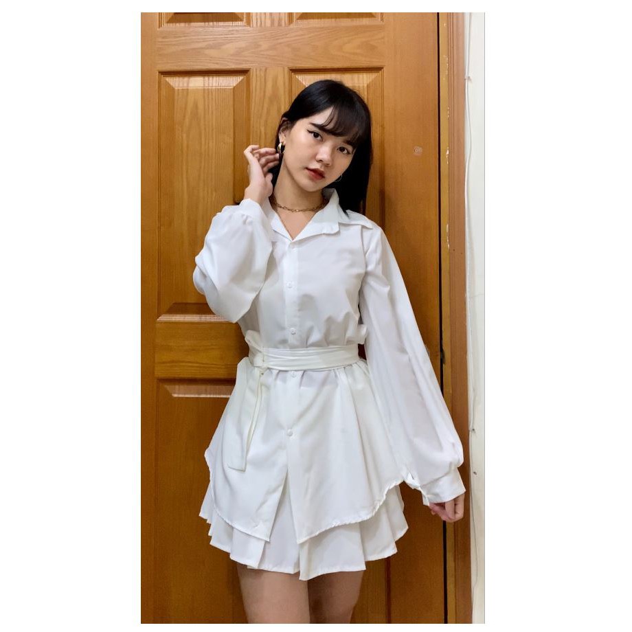 [HÀNG CHẤT ĐẸP] Set váy sơ mi kèm đai buộc có ảnh thật và video  teenstore.365 | BigBuy360 - bigbuy360.vn