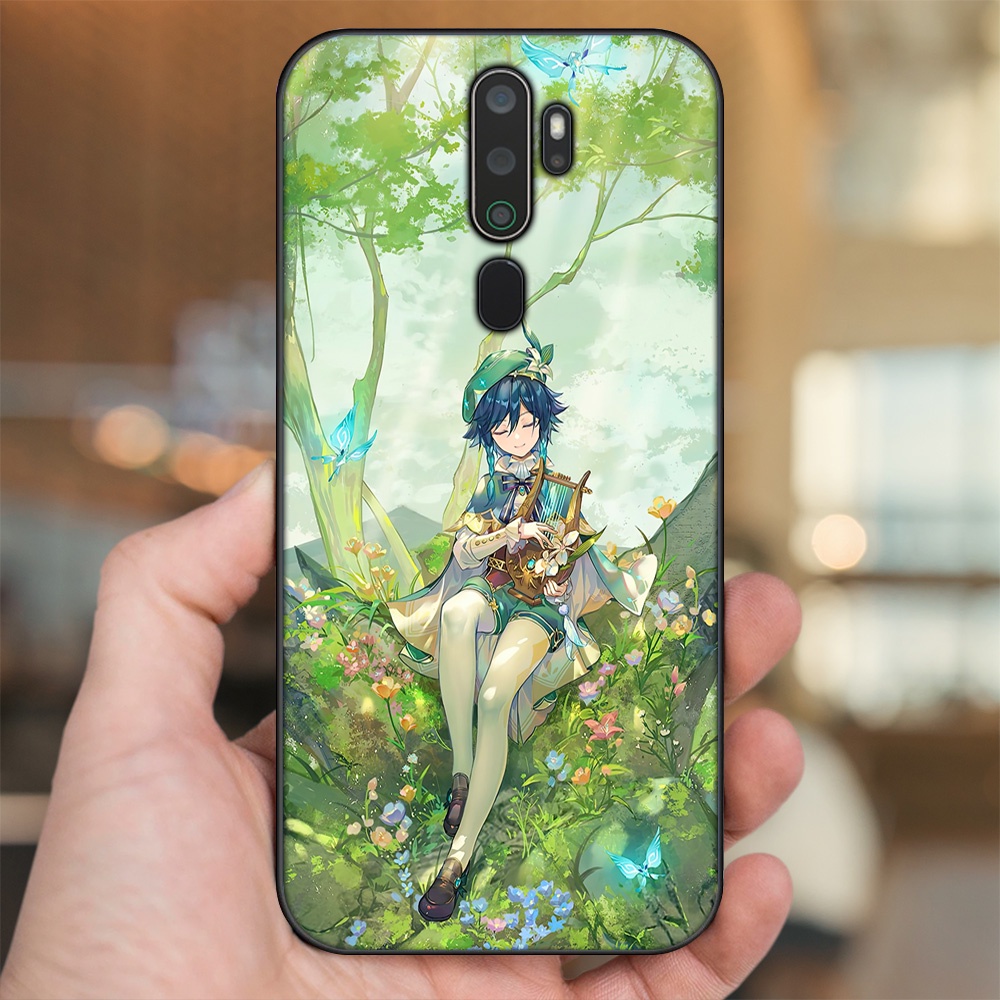 Ốp lưng Oppo A5 2020, A9 2020 viền đen in hình Venti Genshin Impact