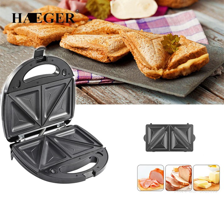 [Mã ELHADEV giảm 4% đơn 300K] Máy kẹp sandwich, nướng bánh mỳ tam giác HAEGER Chính hãng