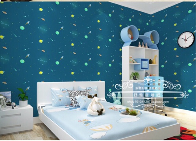 DECAL 1m Giấy dán tường khổ rộng 45cm ( có sẵn keo ) - VŨ TRỤ XANH ELL069 | BigBuy360 - bigbuy360.vn