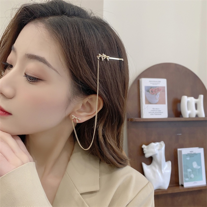Bông Tai Hình Nơ Dây Xích Đa Năng Mới
