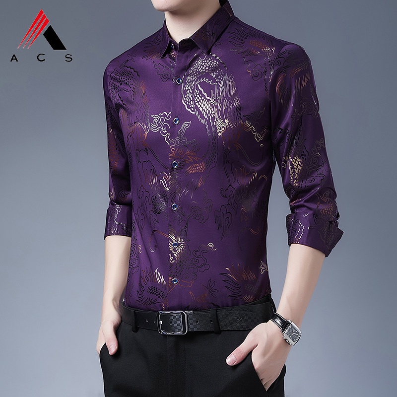 Áo Sơ Mi Dài Tay In Họa Tiết Thiết Kế Mới Cao Cấp Thời Trang Dành Cho Nam