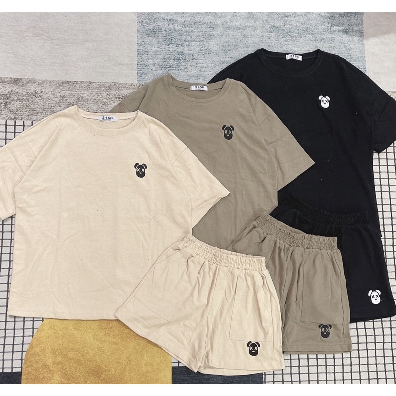 Bộ cotton 3158 hình gấu