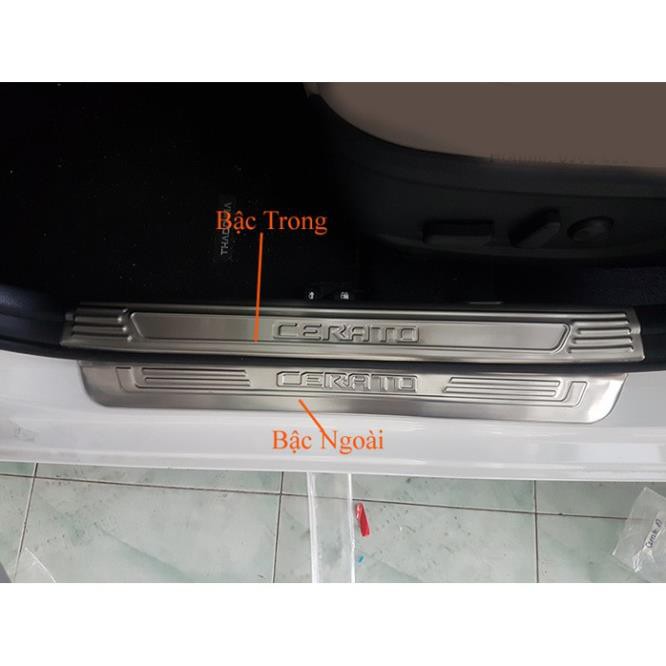 Bộ Ốp bậc cửa, Nẹp bước chân Kia Cerato 2019-2021–  INOX(hàng cao cấp)