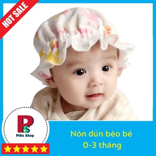Nón Sơ Sinh bé gái thun cotton 0-3 tháng