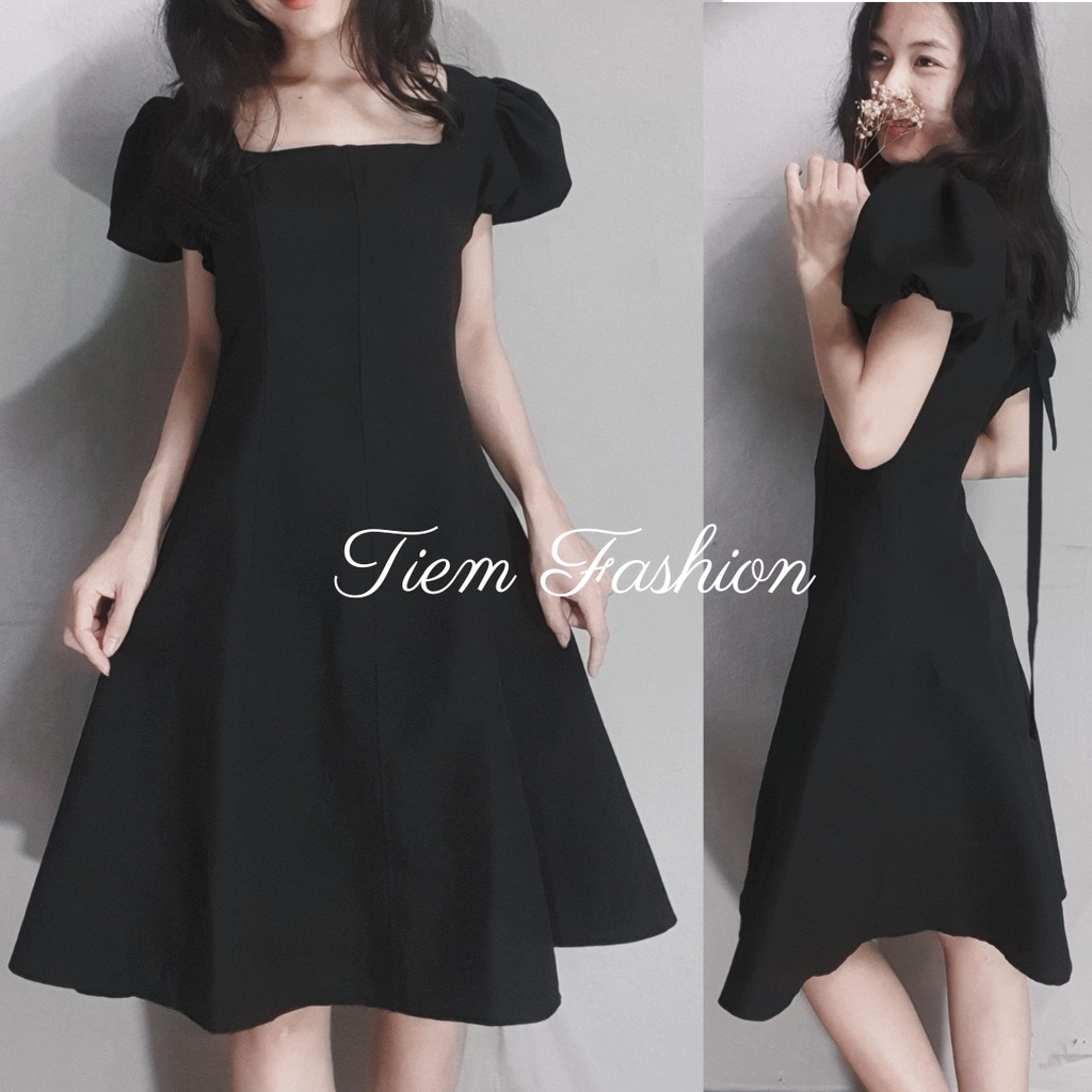 Đầm Tiểu Thư Dáng Xòe Tay Bồng Váy Dự Tiệc  Tiểu Thư Dễ Thương 2 Lớp Dày Dặn