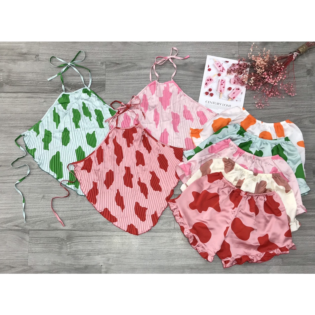 Đồ ngủ nữ 🌺FREE SHIP🌺Đồ ngủ sexy nữ satin xếp ly freesize <57kg  - DCQ Sleepwear | BigBuy360 - bigbuy360.vn