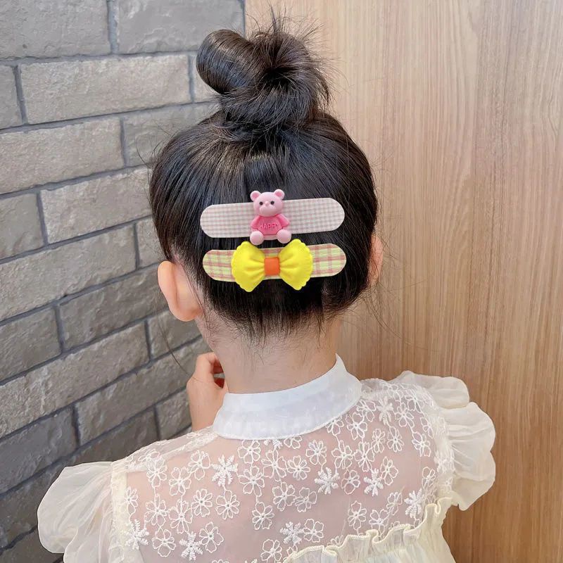 Miếng dán tóc mái tự dính cho bé gái loại ngắn gắn sticker hoạt hình phong cách Hàn Quốc cố định tóc gọn gàng
