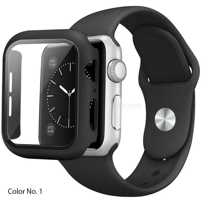 Kính Bộ Ốp silicone + Dây Đeo + Hộp Đựng Cho Đồng Hồ Thể Thao Apple watch series 7 41mm 45mm 44mm 40mm correa 38mm 42mm 6 5 3 4 se