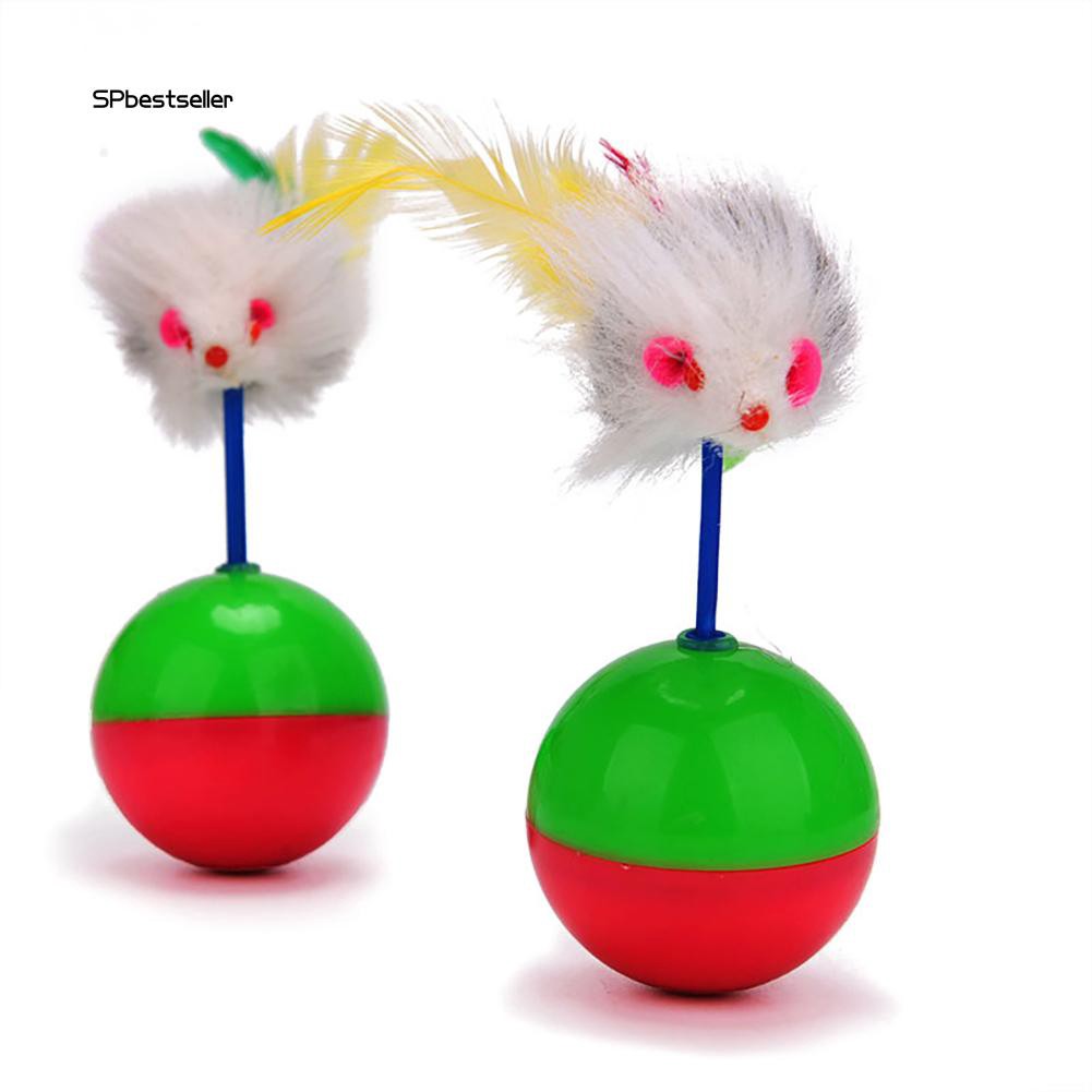 Đồ chơi hình chuột lật đật mini bằng nhựa cho mèo dễ thương