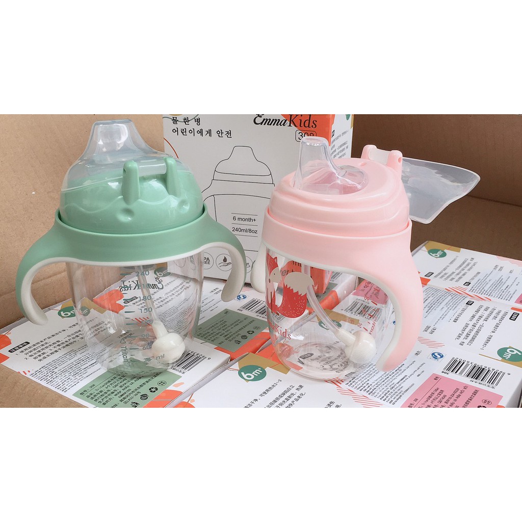 Bình tập uống nước có tay cầm Emma Kids 240ml