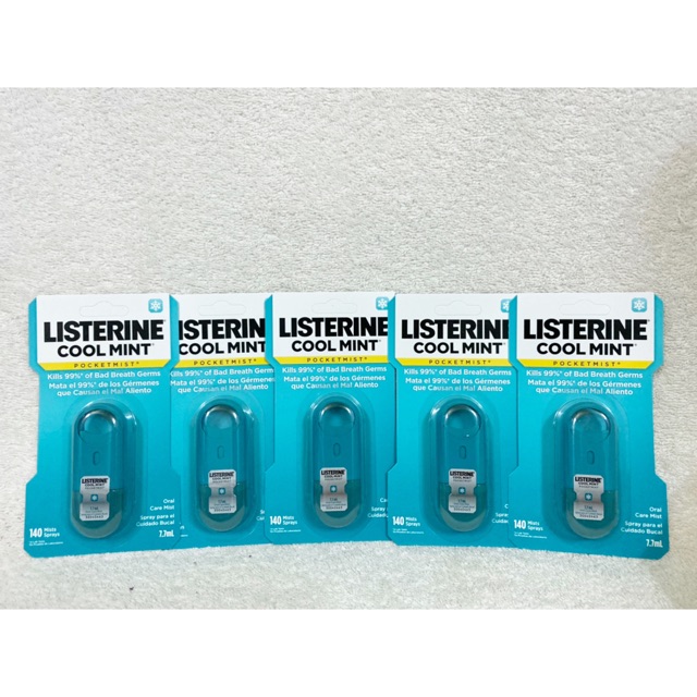 [Hàng Mỹ Bay air có Bill] Xịt thơm miệng Listerine 7.7ml-140 lần