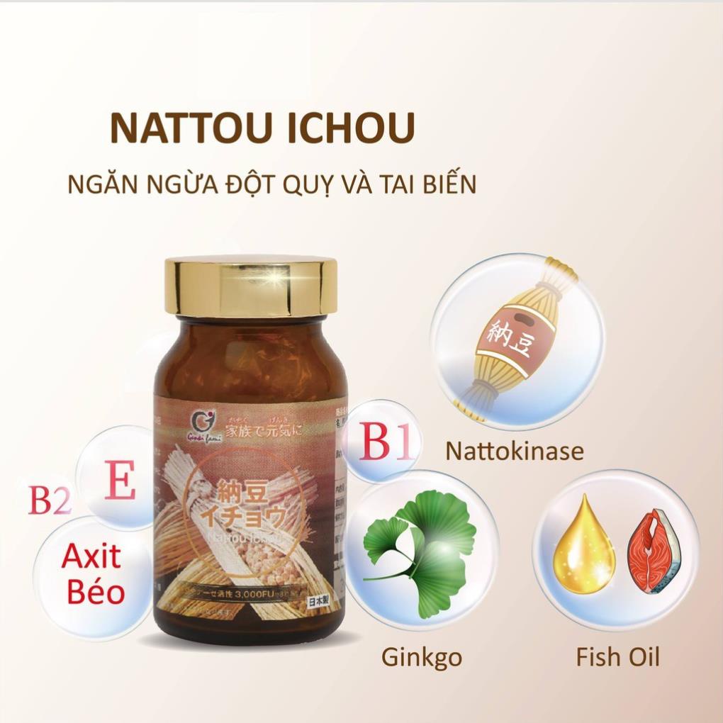 {Hàng Nhật} Bổ não NATTOU ICHOU hỗ trợ Ngăn ngừa Đột quỵ, giảm tai biến mạch máu não (90 viên)