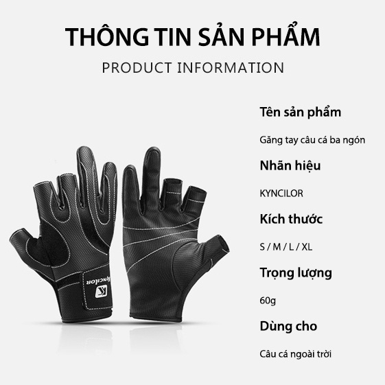 Găng Tay Da Chống Trượt Kyncilor Câu Cá, Đạp Xe Danh Cho Nam Và Nữ Thoáng Khí