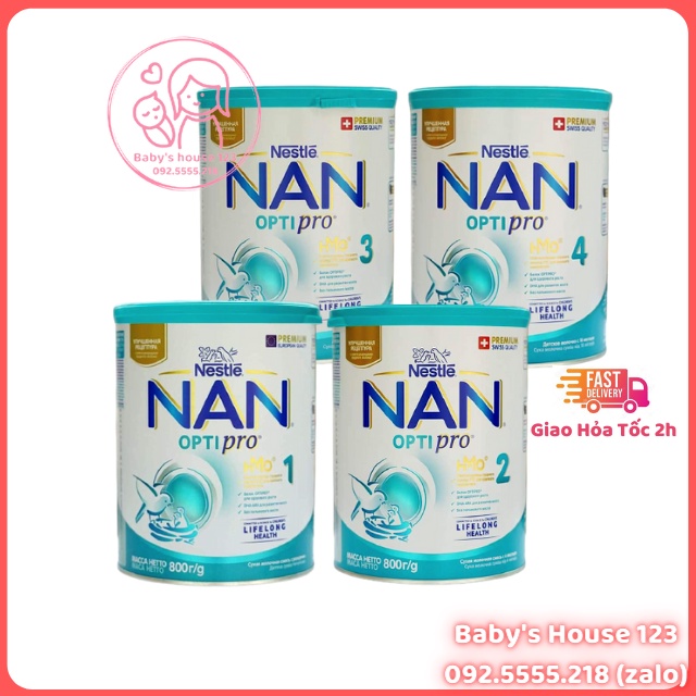 SỮA NAN NGA SỐ 1,2,3,4 MẪU MỚI- HỘP 800GR