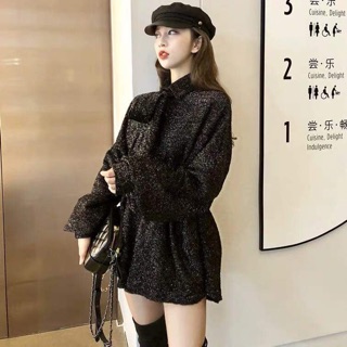 Sơmi nhũ thắt nơ (Có Sẵn)✨✨✨