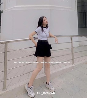 Quần sooc cúc bấm cạp cao
