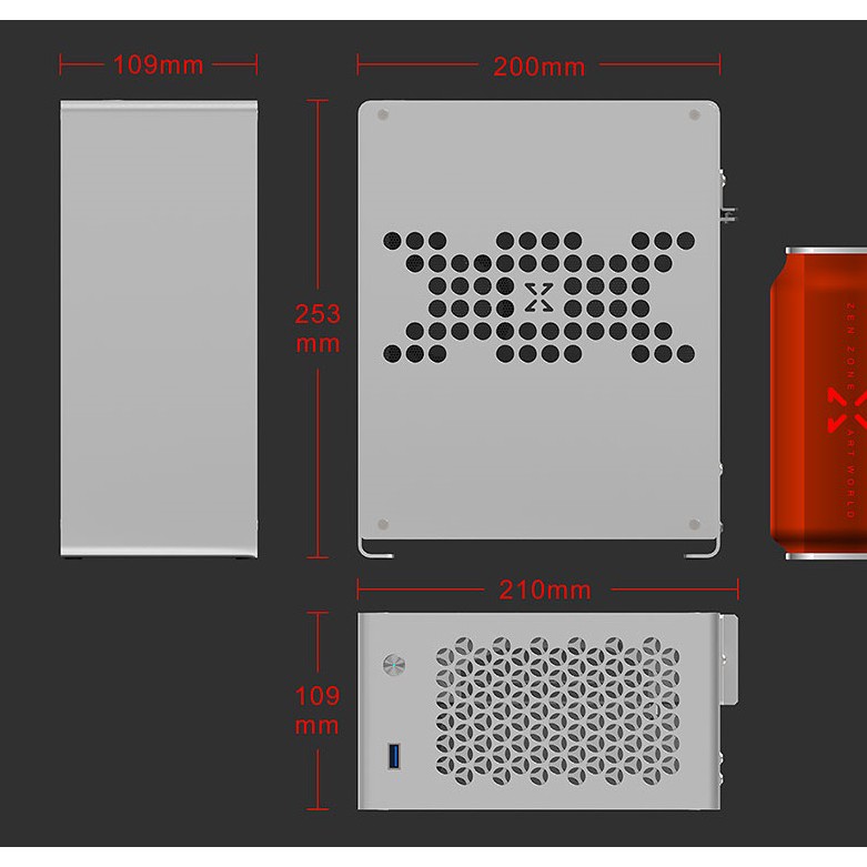 Case ITX Zen Zone Art World A1 - 5.5L