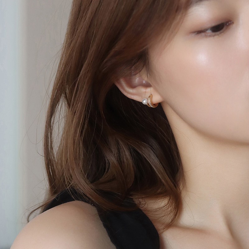 Hoa tai đính ngọc trai giả phong cách Hàn Quốc thời trang sang trọng dành cho nữ