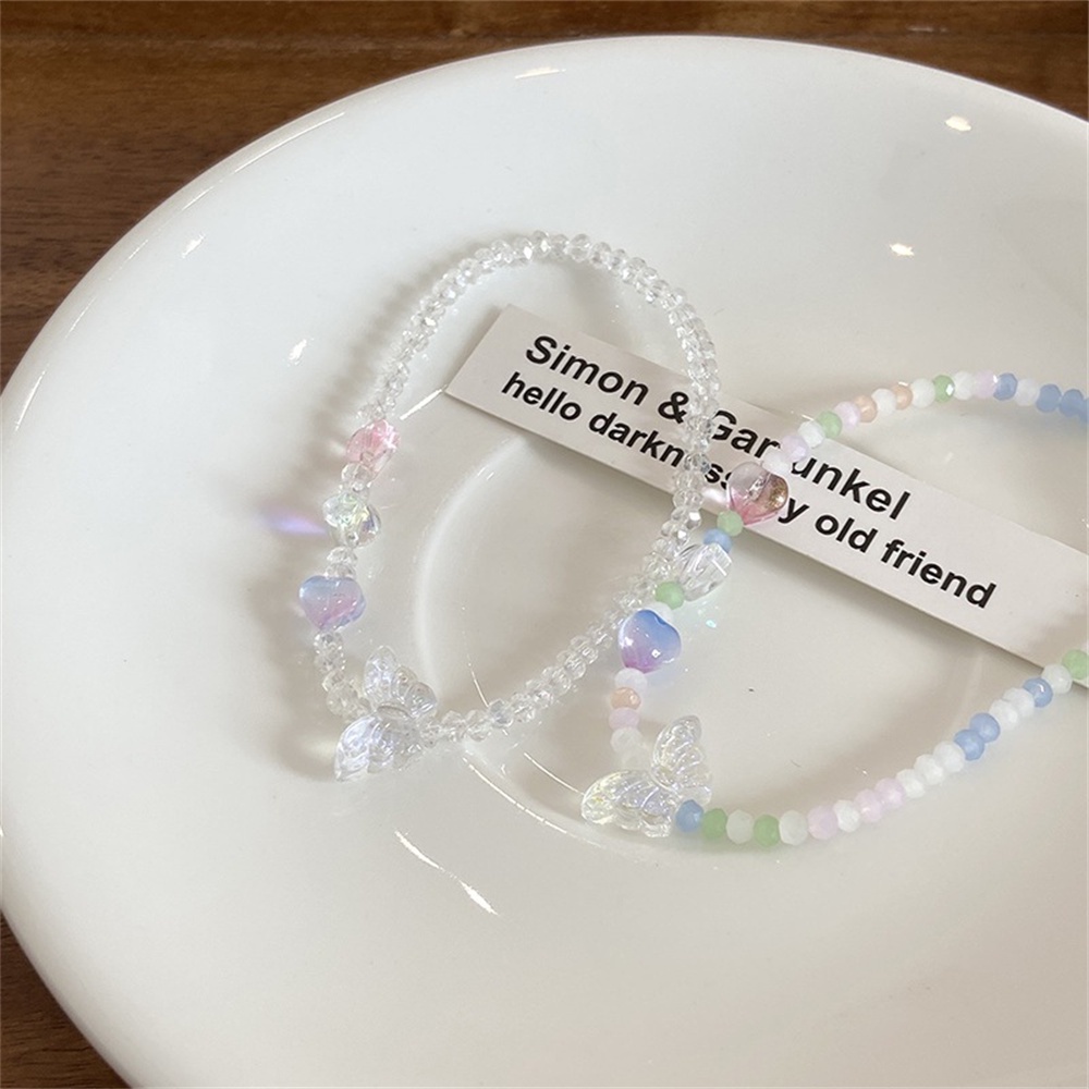 Xj Vòng Tay Xỏ Hạt Acrylic Hình Bướm Nhiều Màu Sắc Thiết Kế Đơn Giản Đa Năng Có Thể Điều Chỉnh Trang Trí Bằng Tay Mùa Hè INS Niche Dành Cho Bạn Nữ