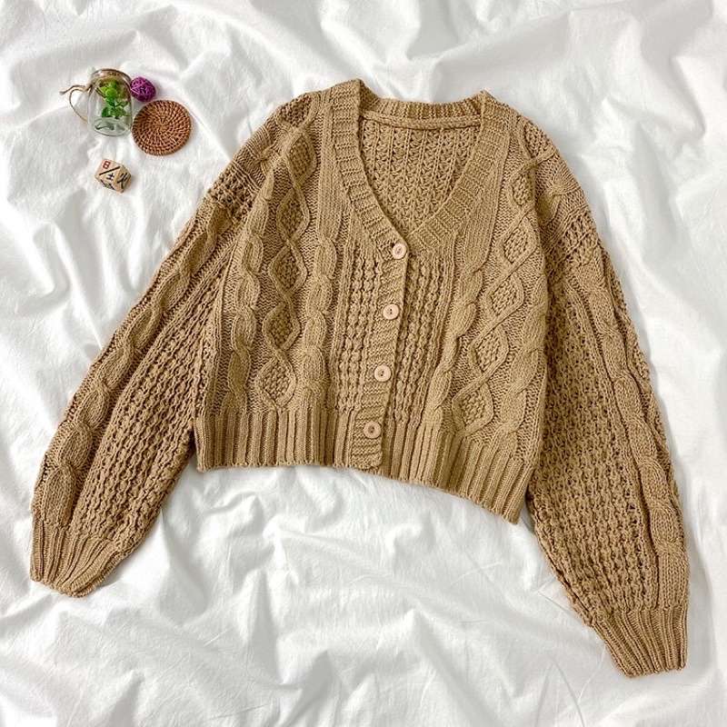 Áo cadigan len vặn thừng dáng ngắn Aimee closet | BigBuy360 - bigbuy360.vn